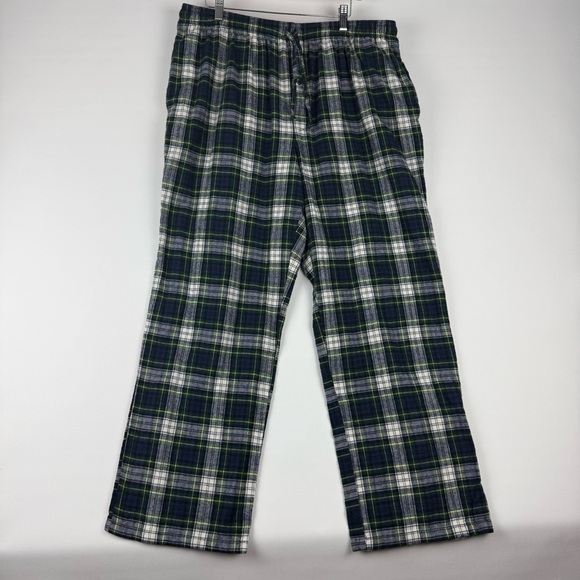 L.L.Bean Men’s Scotch Plaid Flannel PJ Pants – Navy & Green Plaid – Size XL Reg - Picture 1 of 5